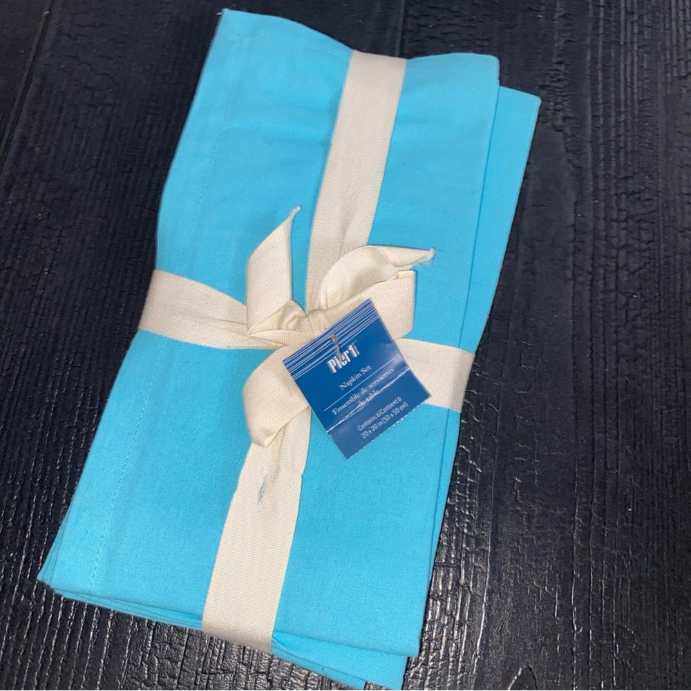 Pier 1 Imports‎ Blue Cotton Napkin Set Of 4 NWT